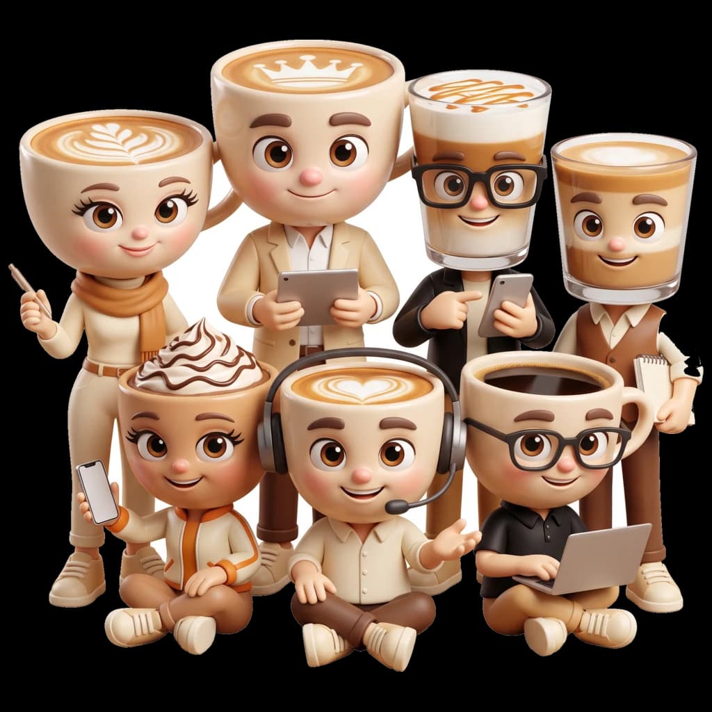 The seven agents of the Coffee Team, together